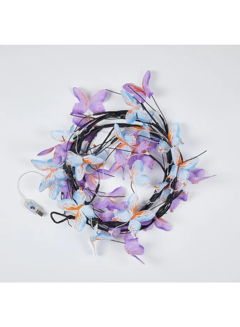 Nariele LED Bendable Shaped Rattan Butterfly Flower Leaf Indoor Wall Decoration Romantic Ambient Light - Image 3